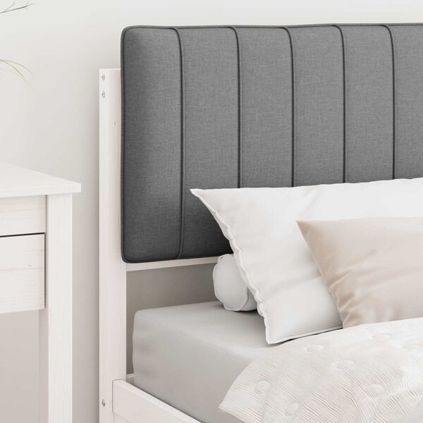 vidaXL Estrutura de Cama com Cabeceira Estofada Cinzento-claro