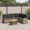 vidaXL 5 pcs conjunto lounge de jardim c/ almofad&otilde;es vime PE cinzento