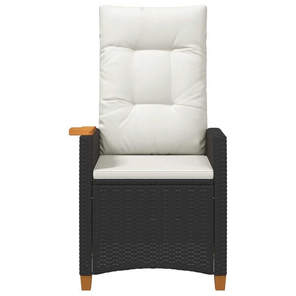 vidaXL Cadeira reclin&aacute;vel com prato para ch&aacute; 62 x 64 x 112 cm vime PE