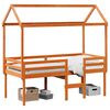 vidaXL Cama alta com telhado 75x190 cm pinho maci&ccedil;o castanho-mel