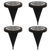 vidaXL Luzes solares para exterior com espig&otilde;es 4 pcs branco quente