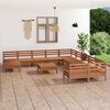 vidaXL 12 pcs conjunto lounge de jardim pinho maci&ccedil;o castanho mel