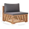 vidaXL 7 pcs conj. lounge jardim + almofad&otilde;es cinza-escuro teca maci&ccedil;a