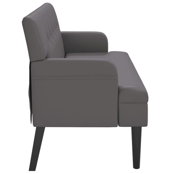 vidaXL Banco com encosto 112x65,5x75 cm couro artificial cinzento