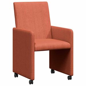 vidaXL Cadeiras de Jantar com Rodas com rodas 2 pcs Laranja Vermelho