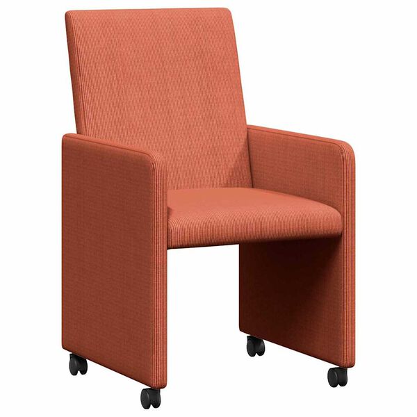 vidaXL Cadeiras de Jantar com Rodas com rodas 2 pcs Laranja Vermelho