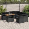 vidaXL Conjunto de Sof&aacute; de Jardim 9 pcs Preto Rattan Sint&eacute;tico