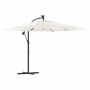 vidaXL Guarda-sol de jardim com poste de a&ccedil;o 246x246x230 cm branco