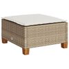 vidaXL Banco de jardim com almofada 63,5x56x32 cm vime PE bege