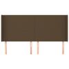 vidaXL Cabeceira cama c/ abas tecido 183x16x118/128 cm castanho-escuro