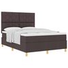 vidaXL Cama Box com cabeceira Marrom Escuro 160 x 200 cm tecido