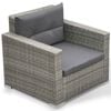 vidaXL 6 pcs conjunto lounge de jardim c/ almofad&otilde;es vime PE cinzento