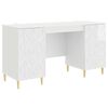 vidaXL Mesa Branco Brilhante 142,5 x 50 x 75 cm Derivados de Madeira