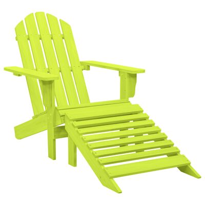 vidaXL Cadeira Adirondack para jardim com otomano abeto maciço verde