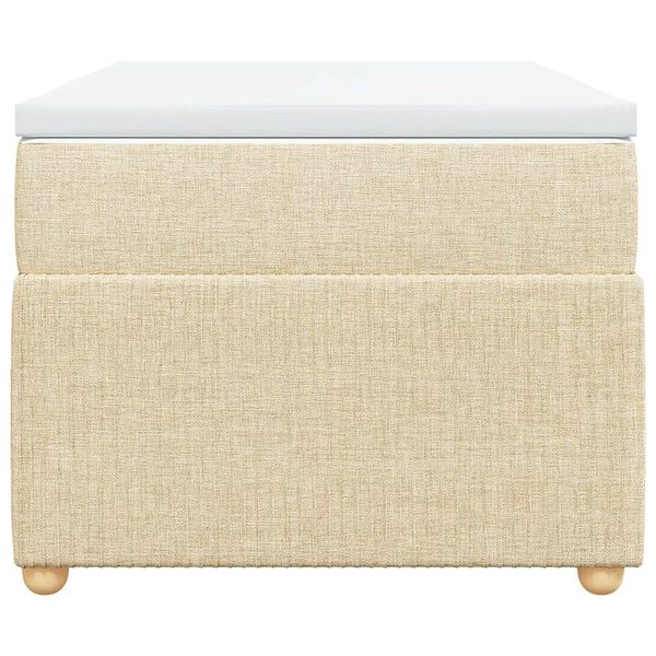 vidaXL Cama com molas/colch&atilde;o 90x190 cm tecido cor creme