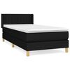 vidaXL Cama com molas/colch&atilde;o 90x200 cm tecido preto
