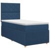 vidaXL Cama box spring com colch&atilde;o Azul 90 x 190 cm Tecido