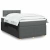 vidaXL Cama boxspring com colch&atilde;o 120x190 cm tecido cinzento-escuro