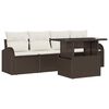 vidaXL Conjunto de Sof&aacute; de Jardim 5 unid. Castanho