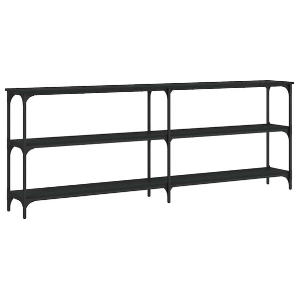 vidaXL Mesa consola 200x29x75 cm derivados de madeira preto