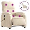 vidaXL Poltrona massagens reclin&aacute;vel el&eacute;trica tecido microfibra bege
