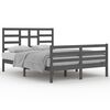 vidaXL Estrutura de cama 140x200 cm madeira maci&ccedil;a cinzento