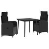 vidaXL Conjunto de Mesa de Sof&aacute; com almofada 3 pcs Preto
