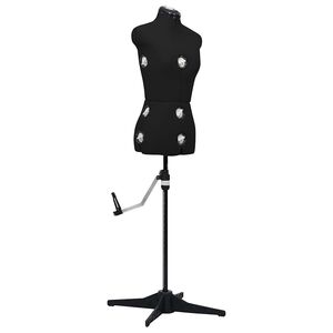vidaXL Manequim feminino ajust&aacute;vel tamanho S 33-40 preto