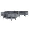 vidaXL 9 pcs conjunto lounge de jardim c/ almofad&otilde;es pinho maci&ccedil;o