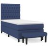 vidaXL Cama com molas/colch&atilde;o 90x190 cm tecido azul
