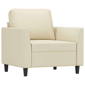 vidaXL Poltrona 60 cm couro artificial creme