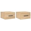 vidaXL Mesas de cabeceira parede 2 pcs 35x35x20 cm cor carvalho sonoma