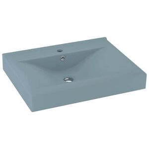 vidaXL Lavat&oacute;rio c/ orif&iacute;cio torneira 60x46cm cer&acirc;mica azul-claro mate