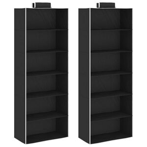 vidaXL Arruma&ccedil;&atilde;o suspensa para arm&aacute;rio 6 compartimentos 2 pcs tecido
