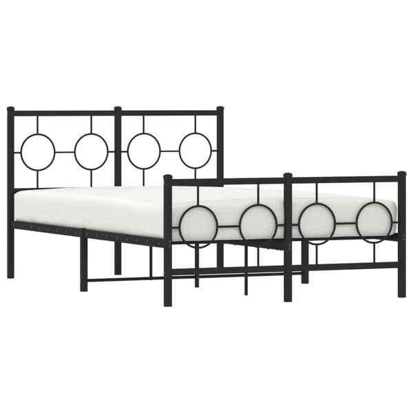 vidaXL Estrutura de cama com cabeceira e p&eacute;s 120x200 cm metal preto