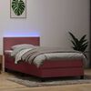 vidaXL Cama box spring c/ colch&atilde;o e LED 100x210 cm veludo rosa
