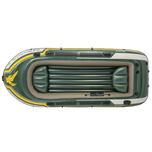 Intex Conjunto barco insufl&aacute;vel Seahawk 4 com motor corrico e suporte