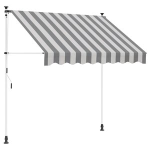 vidaXL Toldo Retr&aacute;til Manual Antracite e Branco 100 cm