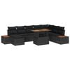vidaXL Conjunto de Sof&aacute; de Jardim 9 unid. Preto e Marrom