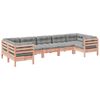 vidaXL 7 pcs conj. sof&aacute;s jardim c/ almofad&otilde;es madeira abeto-de-douglas
