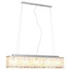 vidaXL Candeeiro de teto com contas de cristal 104 cm E14 prateado