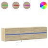 vidaXL M&oacute;vel de parede p/ TV c/ luzes LED 180x31x45 cm carvalho sonoma