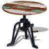 vidaXL Mesa apoio 60x(42-63)cm madeira reciclada s&oacute;lida ferro fundido