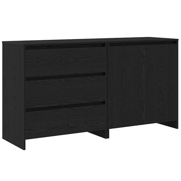 vidaXL Buffet 2 pcs Preto 70 x 41 x 75 cm Madeira processada