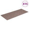 vidaXL Tapetes de escada autoadesivos 15 pe&ccedil;as 60x25 cm marrom claro retangular