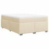 vidaXL Cama com molas/colch&atilde;o 140x190 cm tecido cor creme