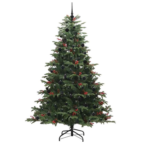 vidaXL &Aacute;rvore de Natal Artificial Verde 240 cm PVC, Metal e Pl&aacute;stico