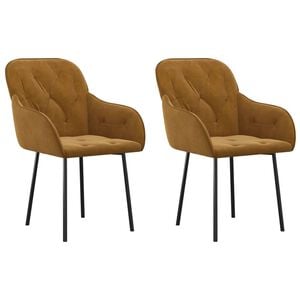 vidaXL Cadeiras de jantar 2 pcs veludo castanho