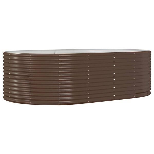 vidaXL Canteiro elevado jardim 212x140x68 a&ccedil;o galvanizado castanho