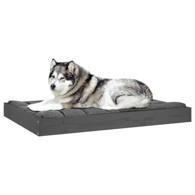 vidaXL Cama para cães 101,5x74x9 cm madeira de pinho maciça cinza